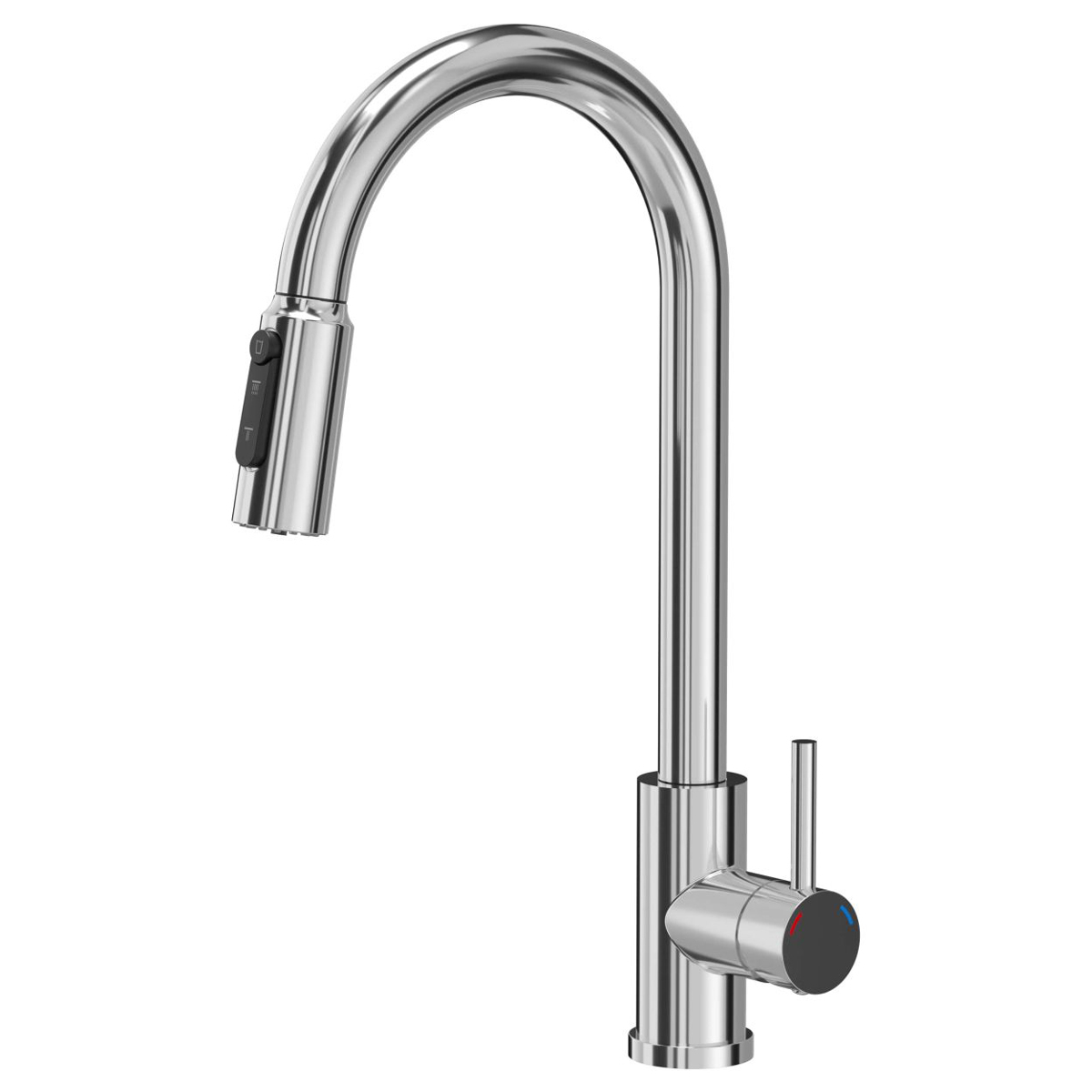 Baterie 3 cai CookingAid Cindy Chrome apa rece / calda / filtru apa cu finisaj cromat si perlator detasabil / extractibil cu buton comutare jet / spray [11]