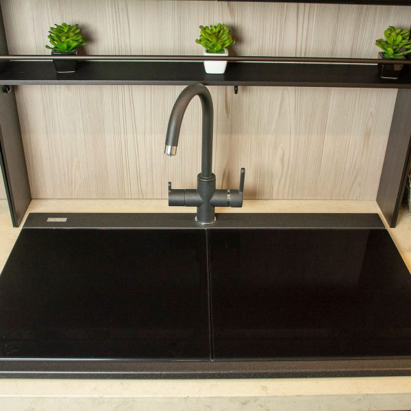 Baterie 3 cai CookingAid THREE FLOW FLO60 apa rece / calda / filtru apa cu finisaj granit Negru Metalic / Black Metal [8]