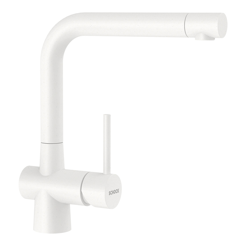 Baterie bucatarie Schock Laios Cristadur Polaris, aspect granit, cartus ceramic, alb polar [1]