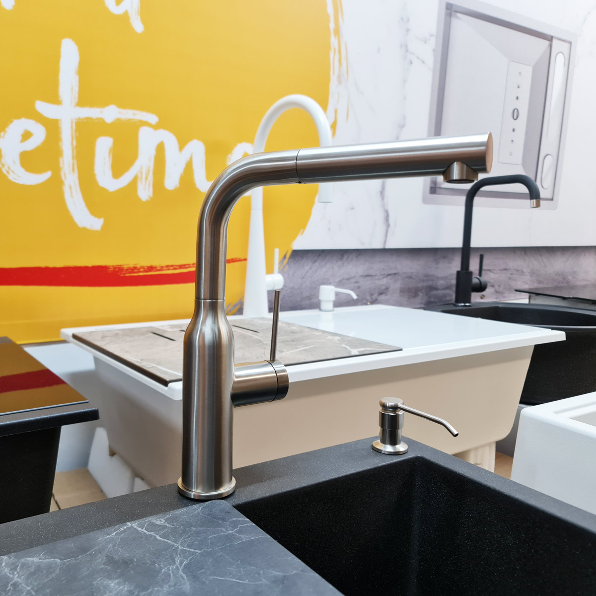 Baterie CookingAid Angelina Steel cu furtun dus extractibil si finisaj inox periat [8]