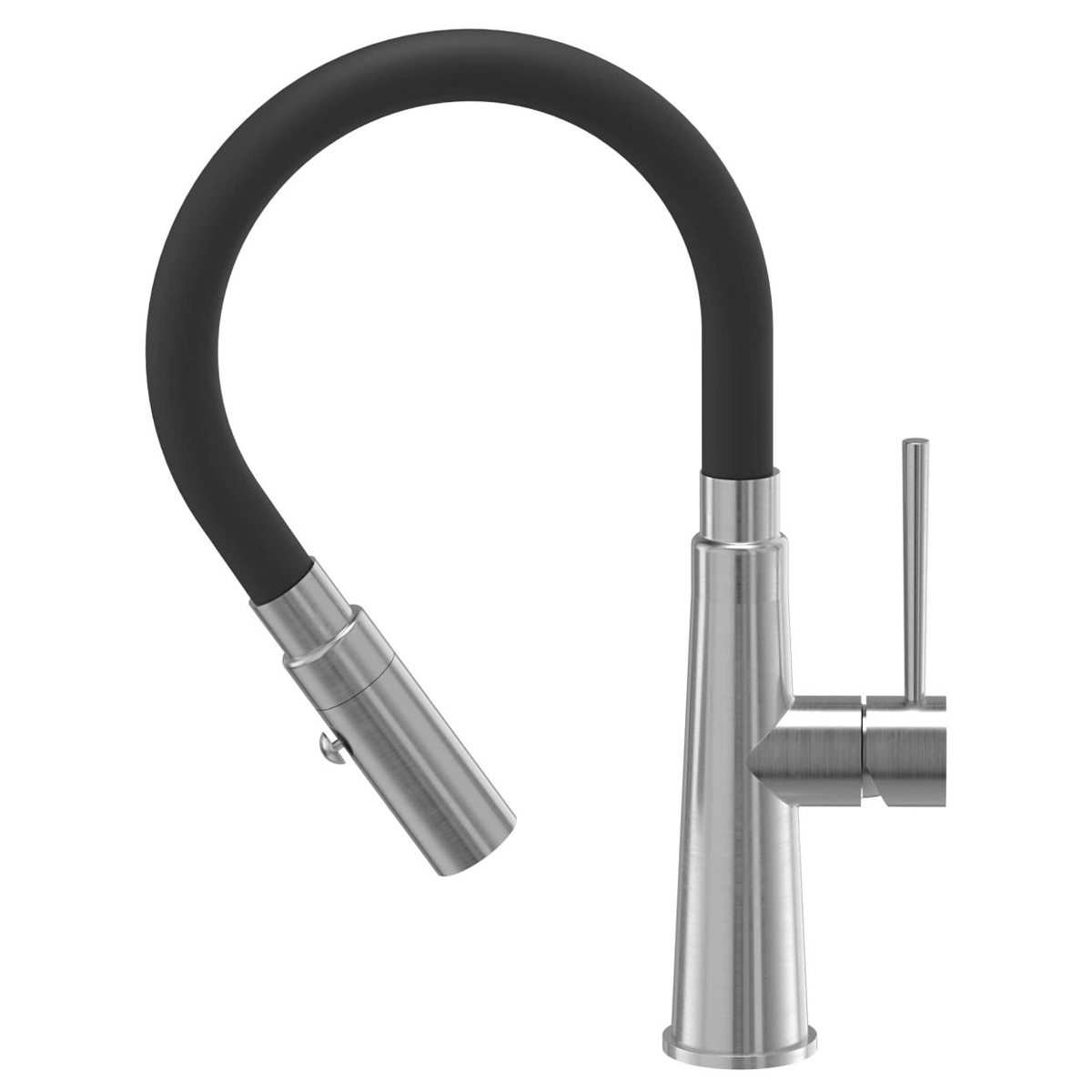 Baterie CookingAid Gina Steel/Black cu corp baterie flexibil/ajustabil + buton jet/dus, baza inox periat si corp siliconic [4]