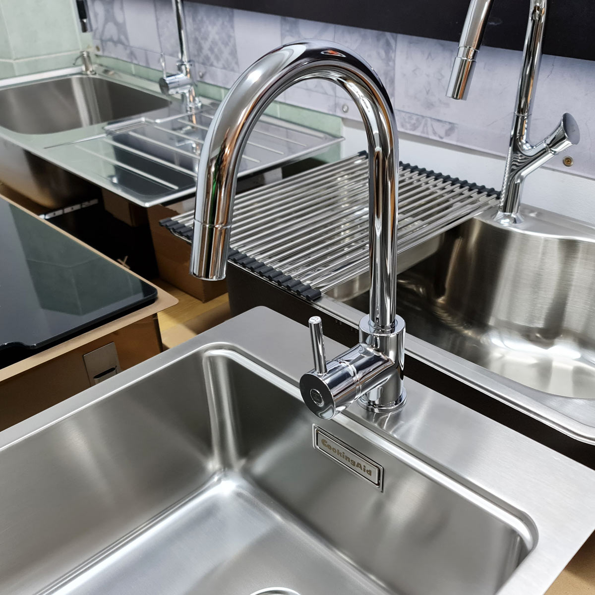 Baterie CookingAid Indiana cu furtun dus retractabil / extractibil si finisaj Cromat [3]