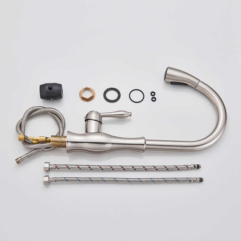 Baterie CookingAid ISLAND TAP cu finisaj periat, furtun dus retractabil / extractibil si buton schimbare de pe dus pe jet [13]