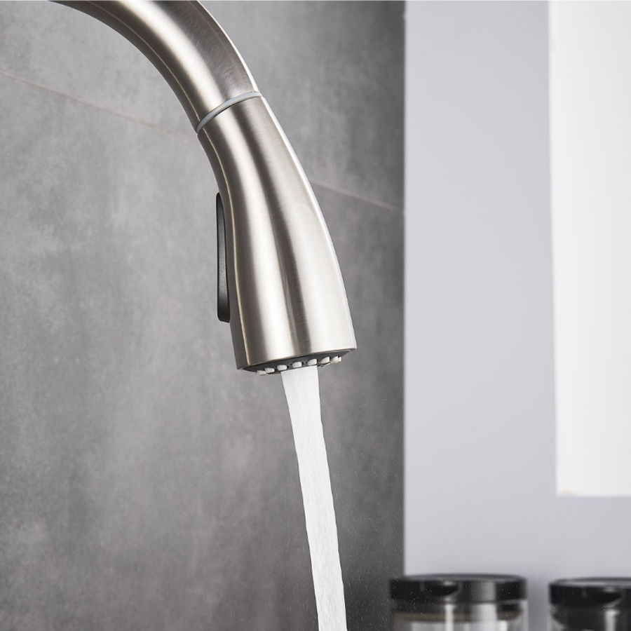 Baterie CookingAid ISLAND TAP cu finisaj periat, furtun dus retractabil / extractibil si buton schimbare de pe dus pe jet [9]