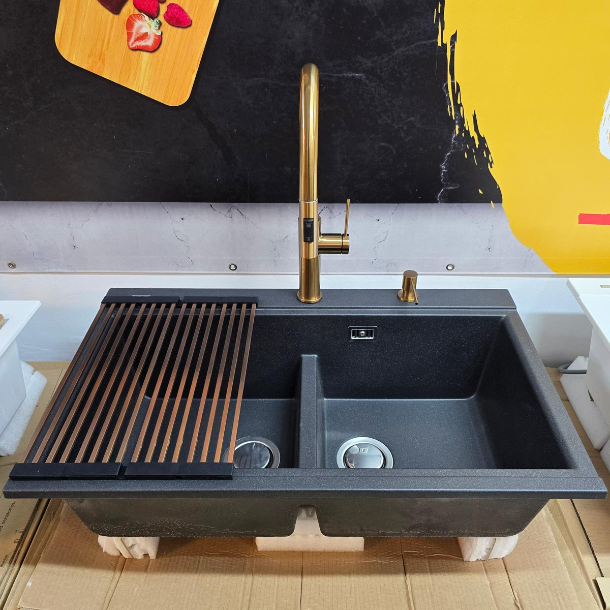 Baterie CookingAid Jennifer Copper cu furtun dus extractibil + buton jet/dus si finisaj inox periat [17]