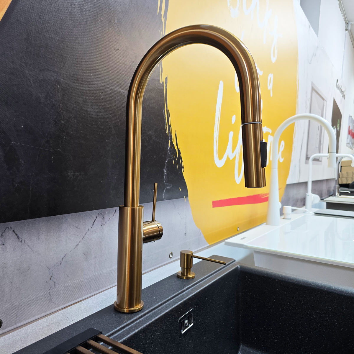 Baterie CookingAid Jennifer Copper cu furtun dus extractibil + buton jet/dus si finisaj inox periat [12]