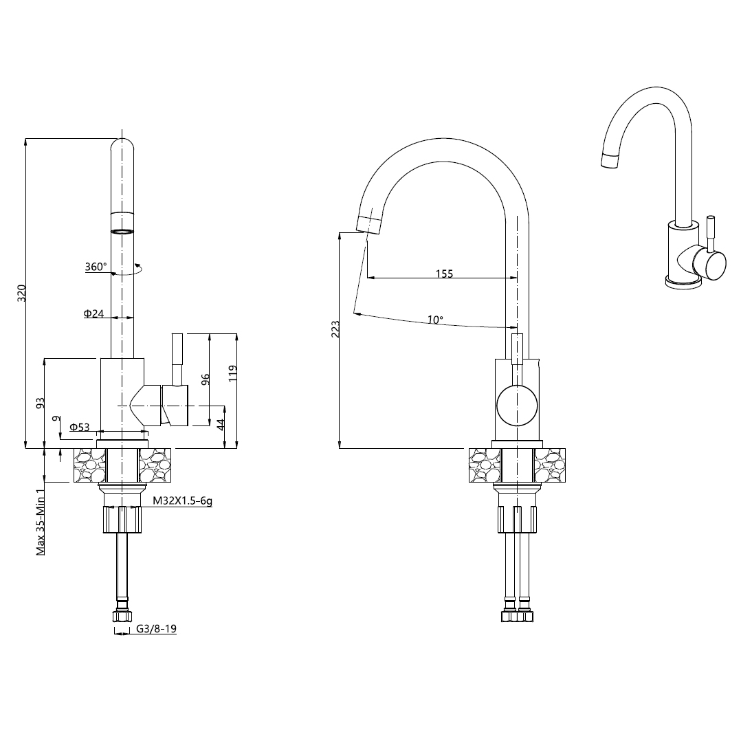 Baterie CookingAid Kate Steel rotativa 360° finisaj inox periat [9]