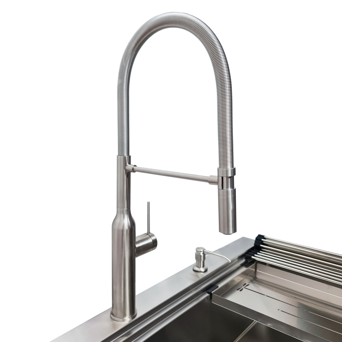 Baterie CookingAid Marilyn Steel cu furtun dus detasabil / flexibil si finisaj inox periat [12]