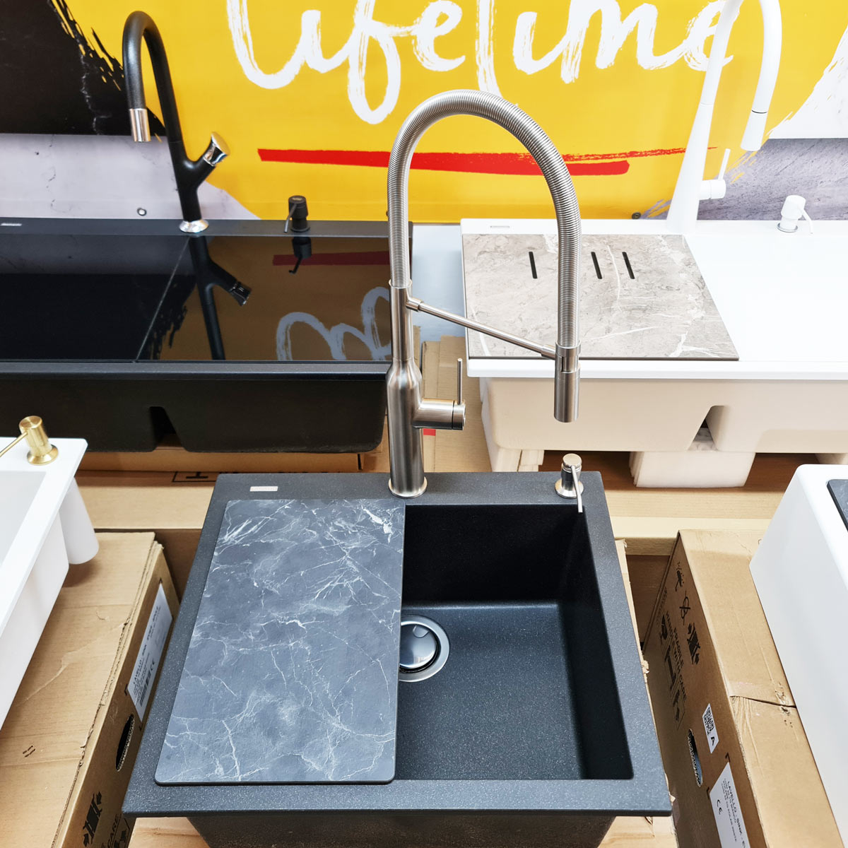 Baterie CookingAid Marilyn Steel cu furtun dus detasabil / flexibil si finisaj inox periat [8]