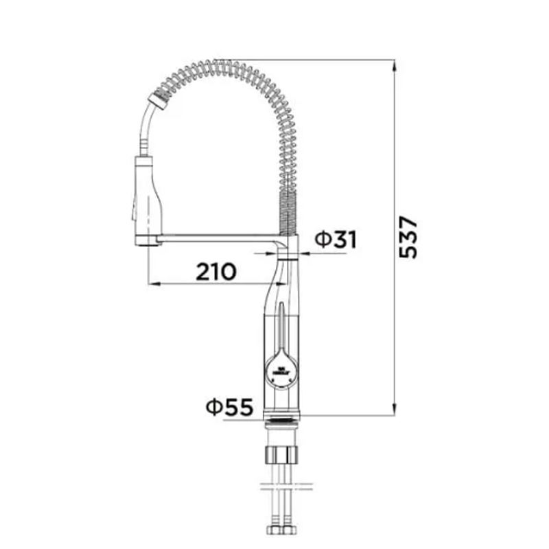 Baterie CookingAid NEO Spring White Chrome cu cap flexibil detasabil + buton interschimbabil jet/dus si finisaj Cromat/Alb [8]