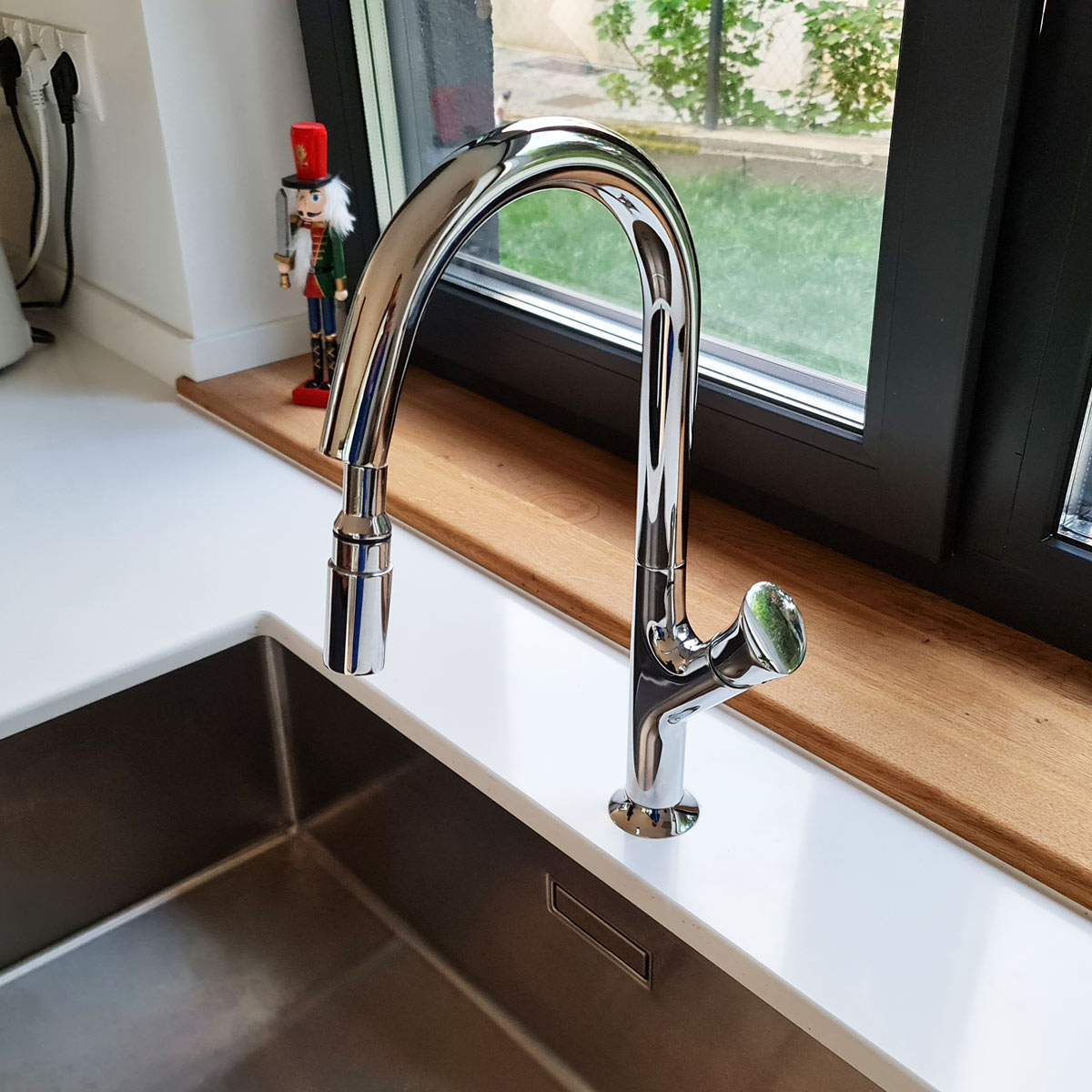 Baterie CookingAid PARMIX CHROME cu furtun dus retractabil / extractibil si finisaj Cromat [4]