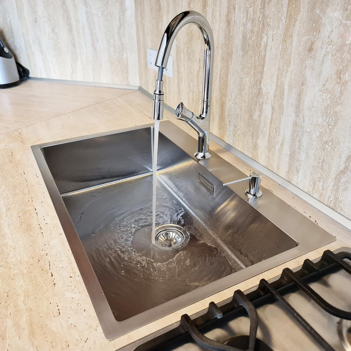 Baterie CookingAid PARMIX CHROME cu furtun dus retractabil / extractibil si finisaj Cromat [12]