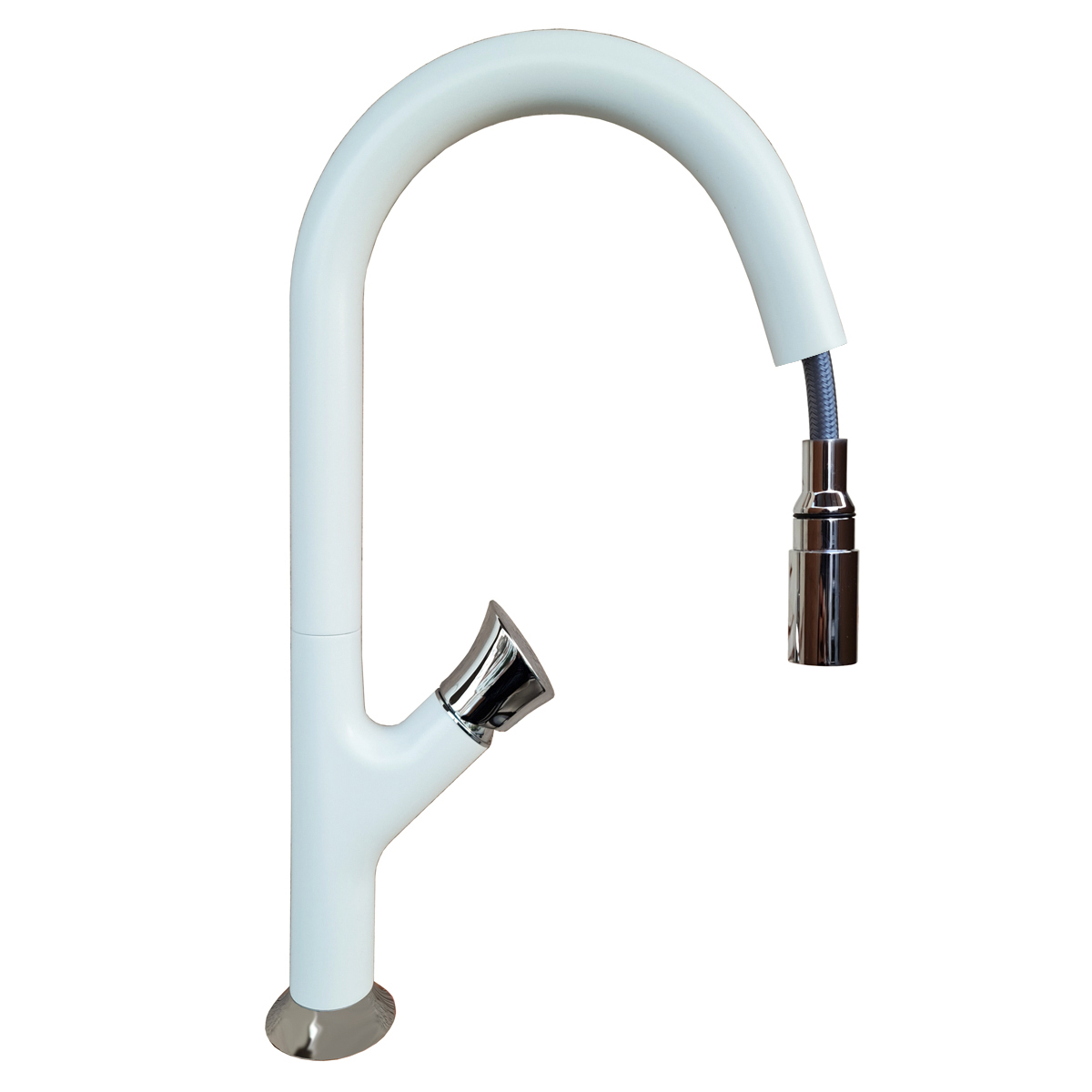 Baterie CookingAid PARMIX WHITE cu furtun dus retractabil / extractibil si finisaj Alb mat [4]