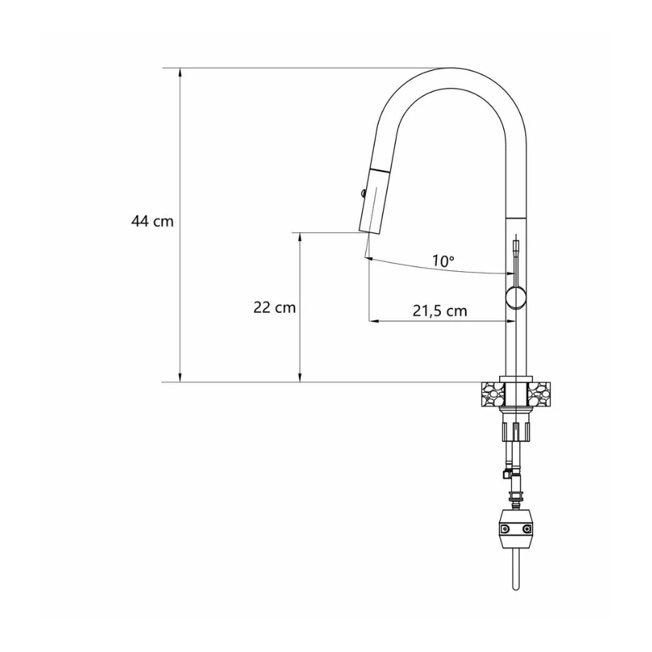 Baterie CookingAid Quadron Felicity Gun Metal cu furtun dus extractibil + buton jet/dus si finisaj Negru mat [17]
