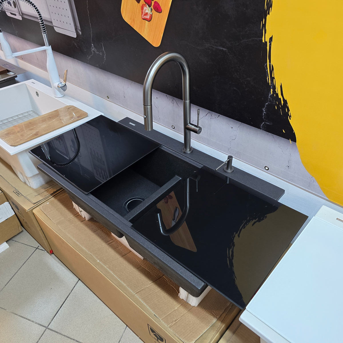 Baterie CookingAid Quadron Felicity Gun Metal cu furtun dus extractibil + buton jet/dus si finisaj Negru mat [11]