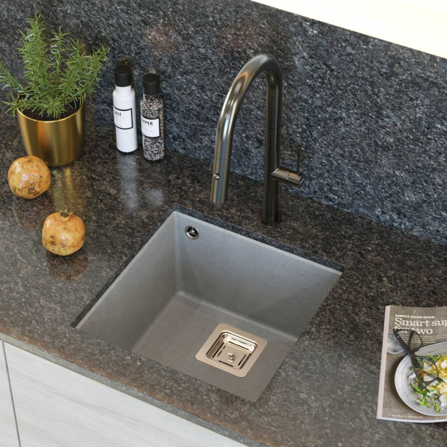 Baterie CookingAid Quadron Felicity Gun Metal cu furtun dus extractibil + buton jet/dus si finisaj Negru mat [3]