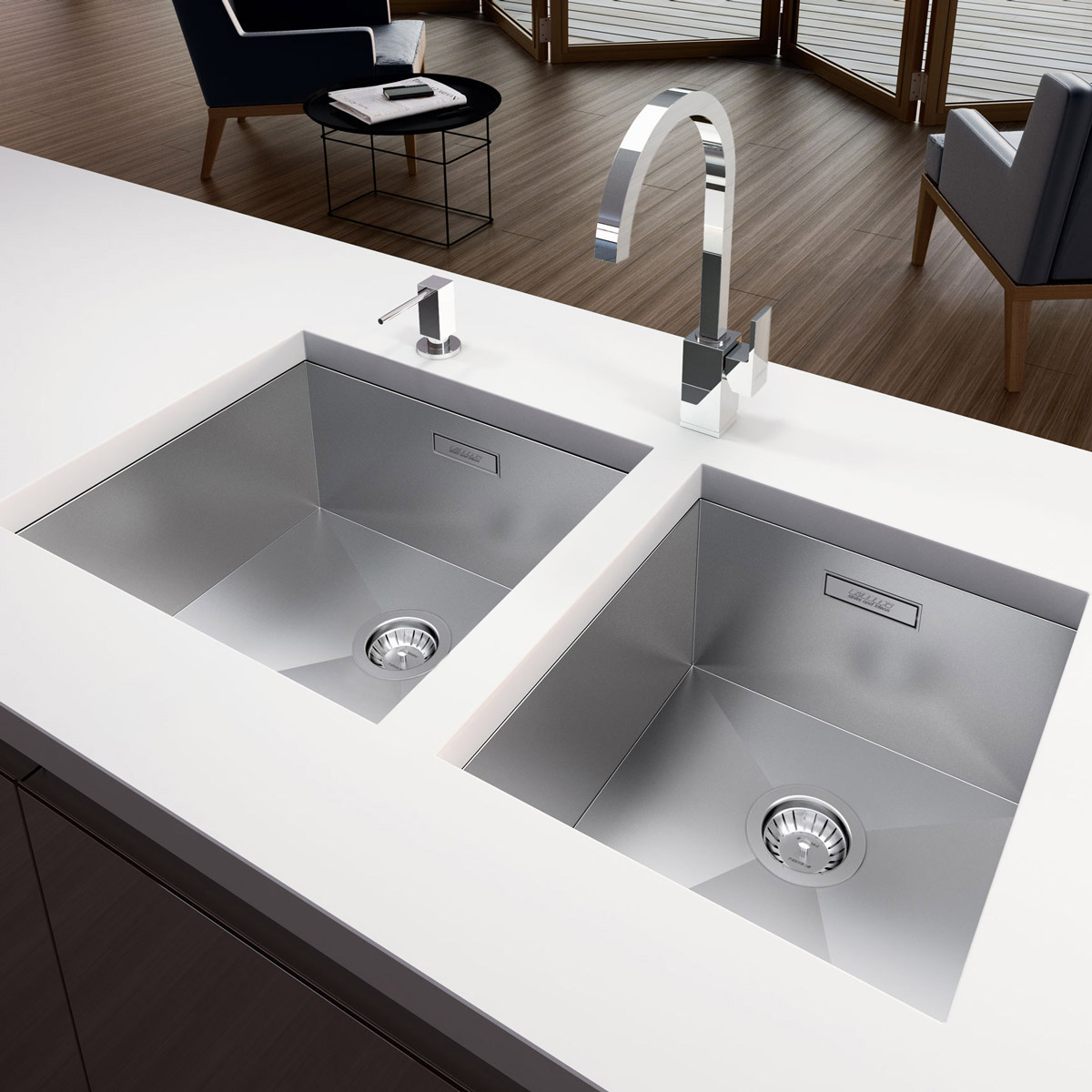 Baterie CookingAid RODI Box QS 2003 rotativa 180° cu finisaj cromat si maner, baza si corp / pipa patrata [6]