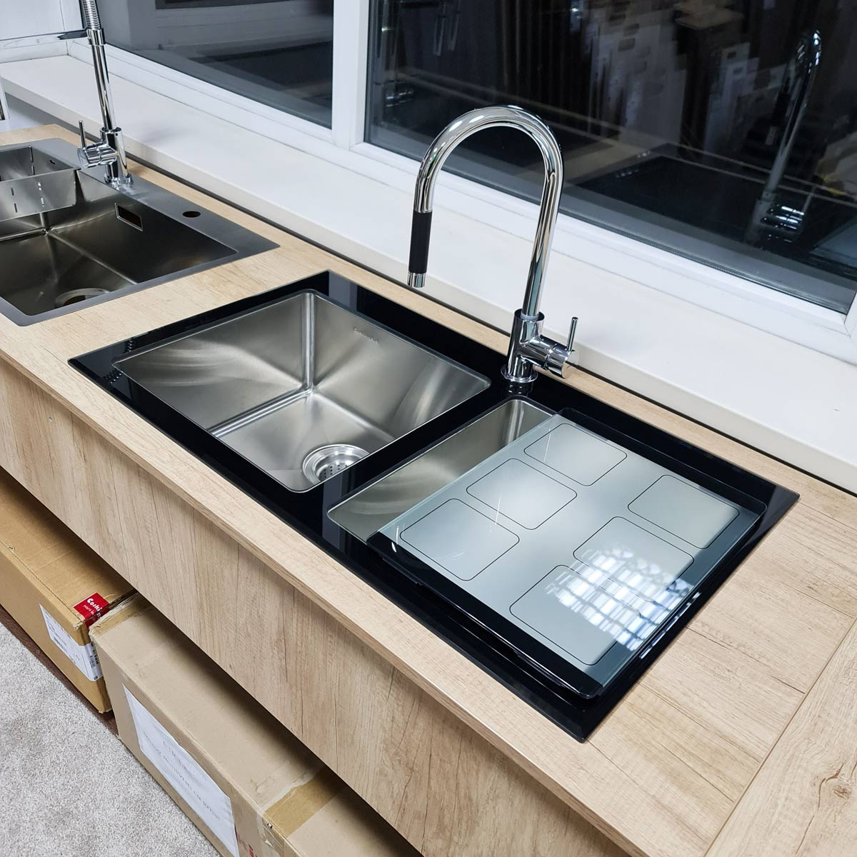 Baterie CookingAid RODI LINE MN 1011 cu furtun dus retractabil / extractibil si finisaj Cromat [16]