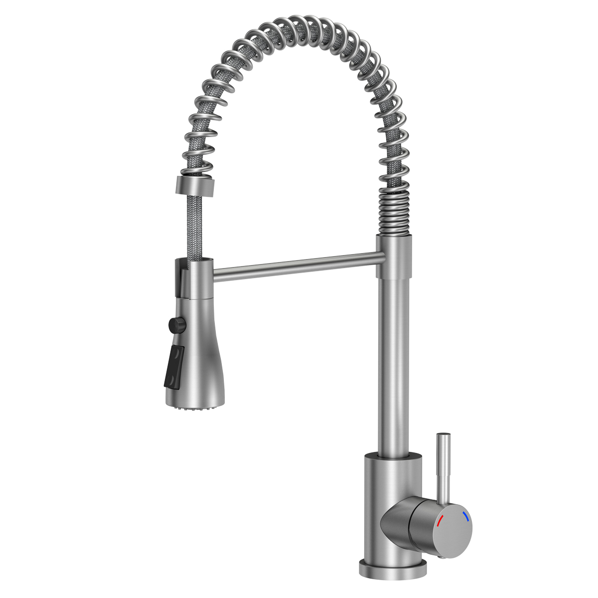 Baterie CookingAid Salma Steel cu furtun dus detasabil / flexibil + buton jet/dus si finisaj inox periat [2]