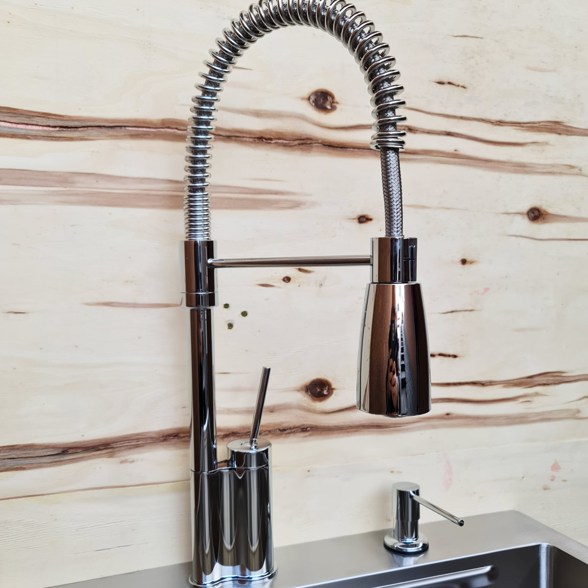 Baterie CookingAid SPRING CHROME 40 cu cap flexibil detasabil + buton interschimbabil jet/dus si finisaj Cromat [5]