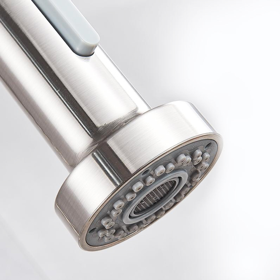 Baterie CookingAid TOUCH ON SPRING ROUND CU SENZOR ATINGERE inox periat si furtun dus retractabil / extractibil + buton interschimbabil jet/dus [6]