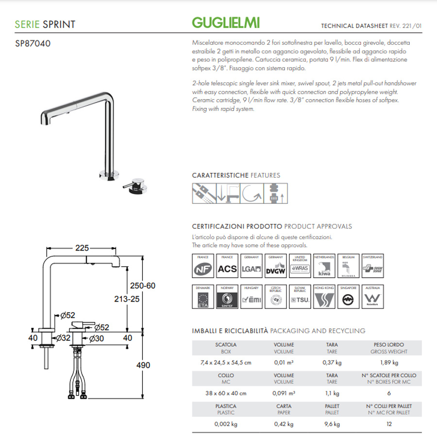 Baterie Guglielmi SP87040 Chrome Pull Out pivotanta si extractibila telescopica / corp retractabil Active Window / pliabila sub fereastra [10]