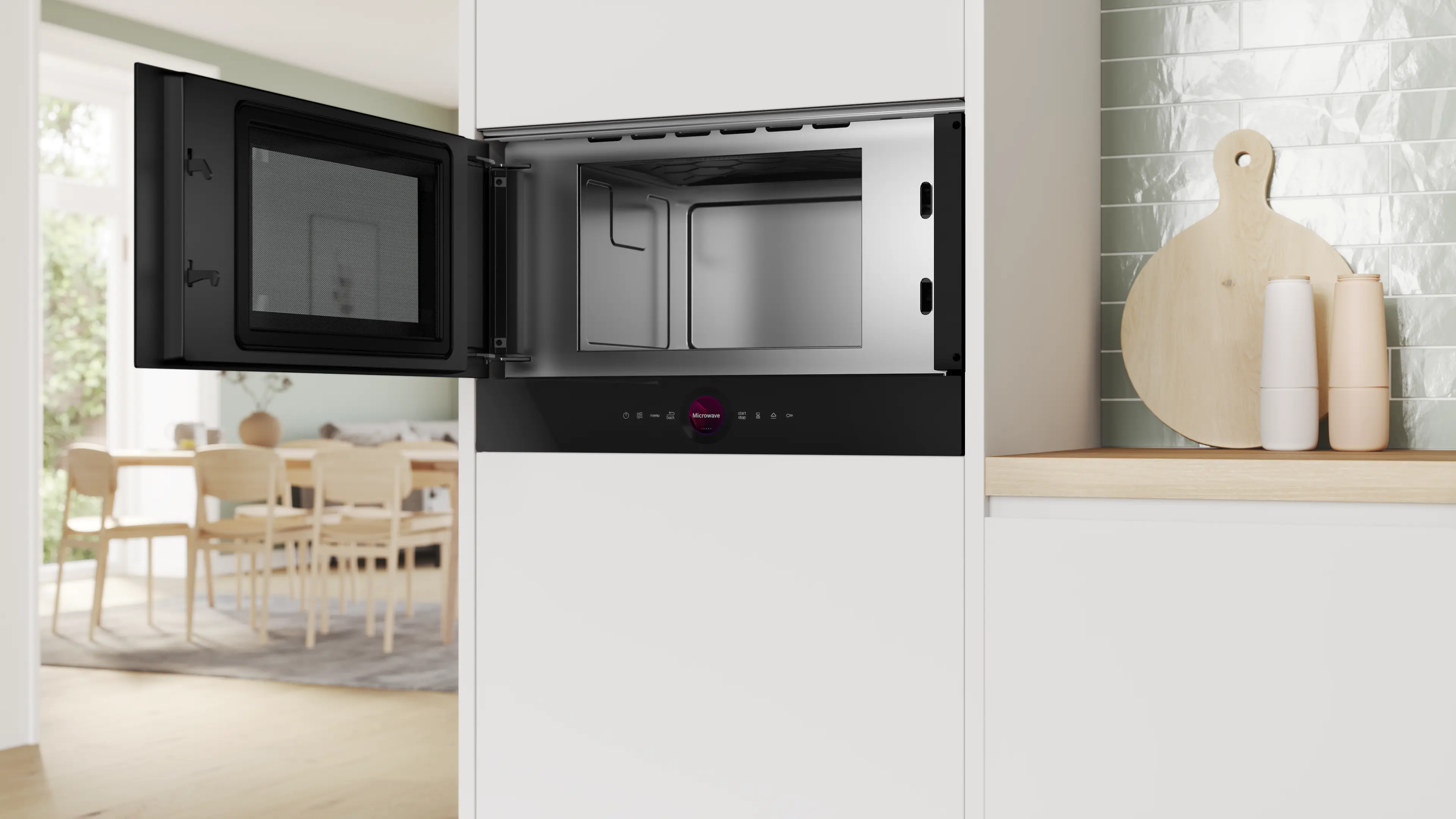 Bosch BFL7221B1 - cuptor cu microunde încorporabil, Seria 8, balamale stânga, 21 litri, Negru [3]