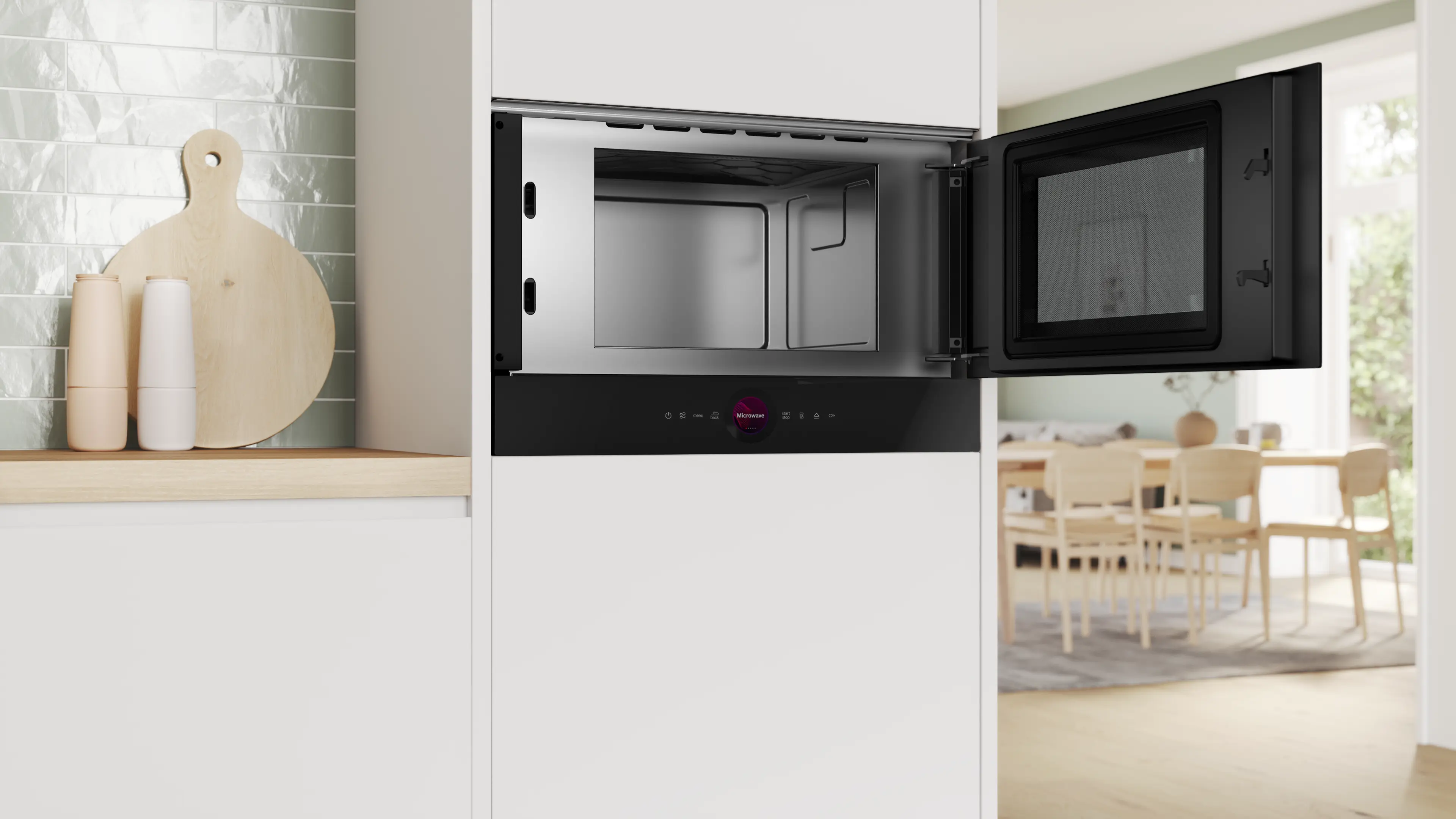 Bosch BFR7221B1 - cuptor cu microunde încorporabil, Seria 8, balamale dreapta, 21 litri, Negru [3]