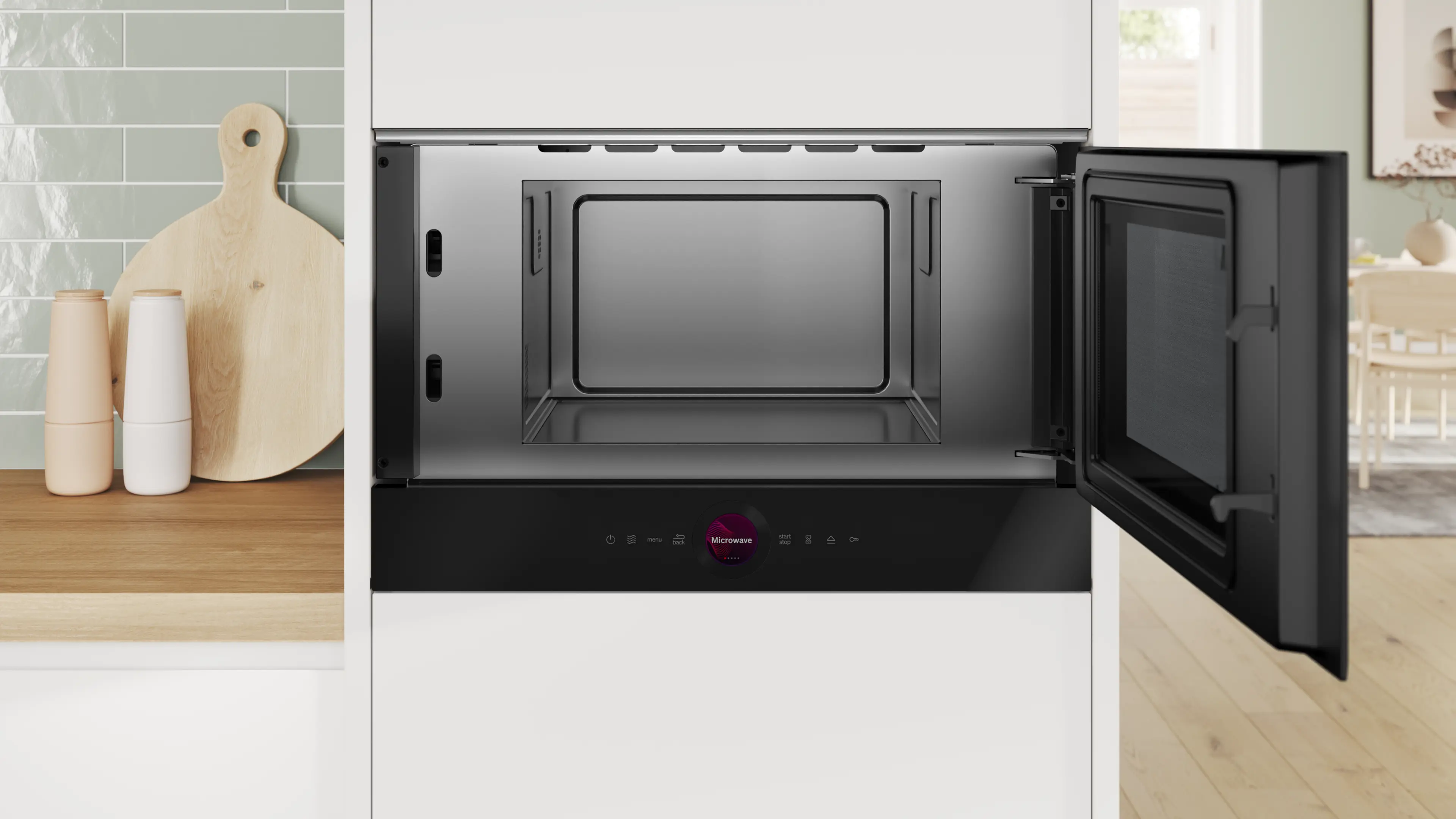 Bosch BFR9221B1 - cuptor cu microunde încorporabil AccentLine, Seria 8, balamale dreapta, 21 litri, Negru [3]