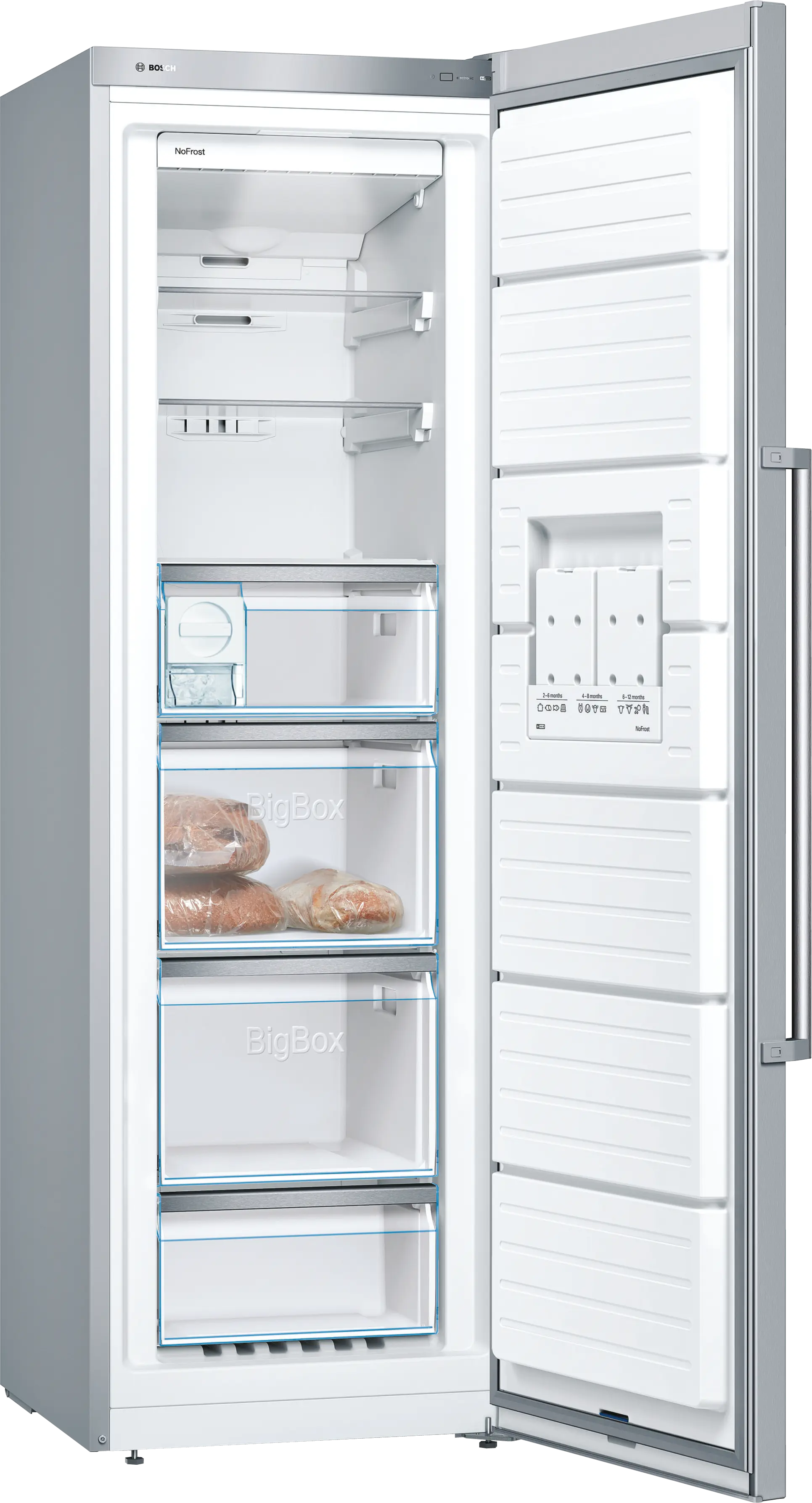 Bosch GSN36BIEP - congelator vertical independent, Seria 6, 186 cm, Inox Anti-Amprentă, No Frost, FreshSense, 242 litri [3]