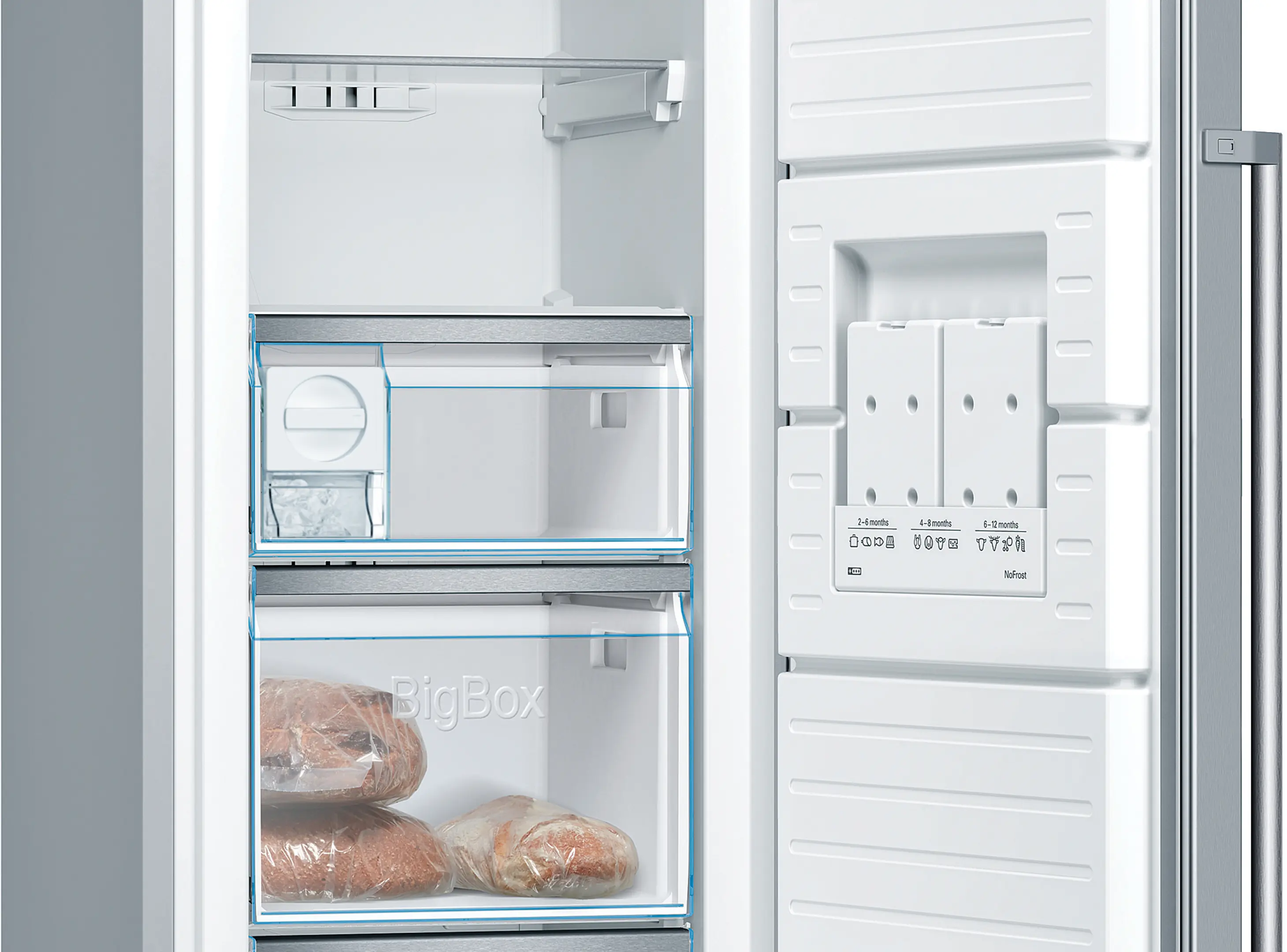 Bosch GSN36BIEP - congelator vertical independent, Seria 6, 186 cm, Inox Anti-Amprentă, No Frost, FreshSense, 242 litri [4]