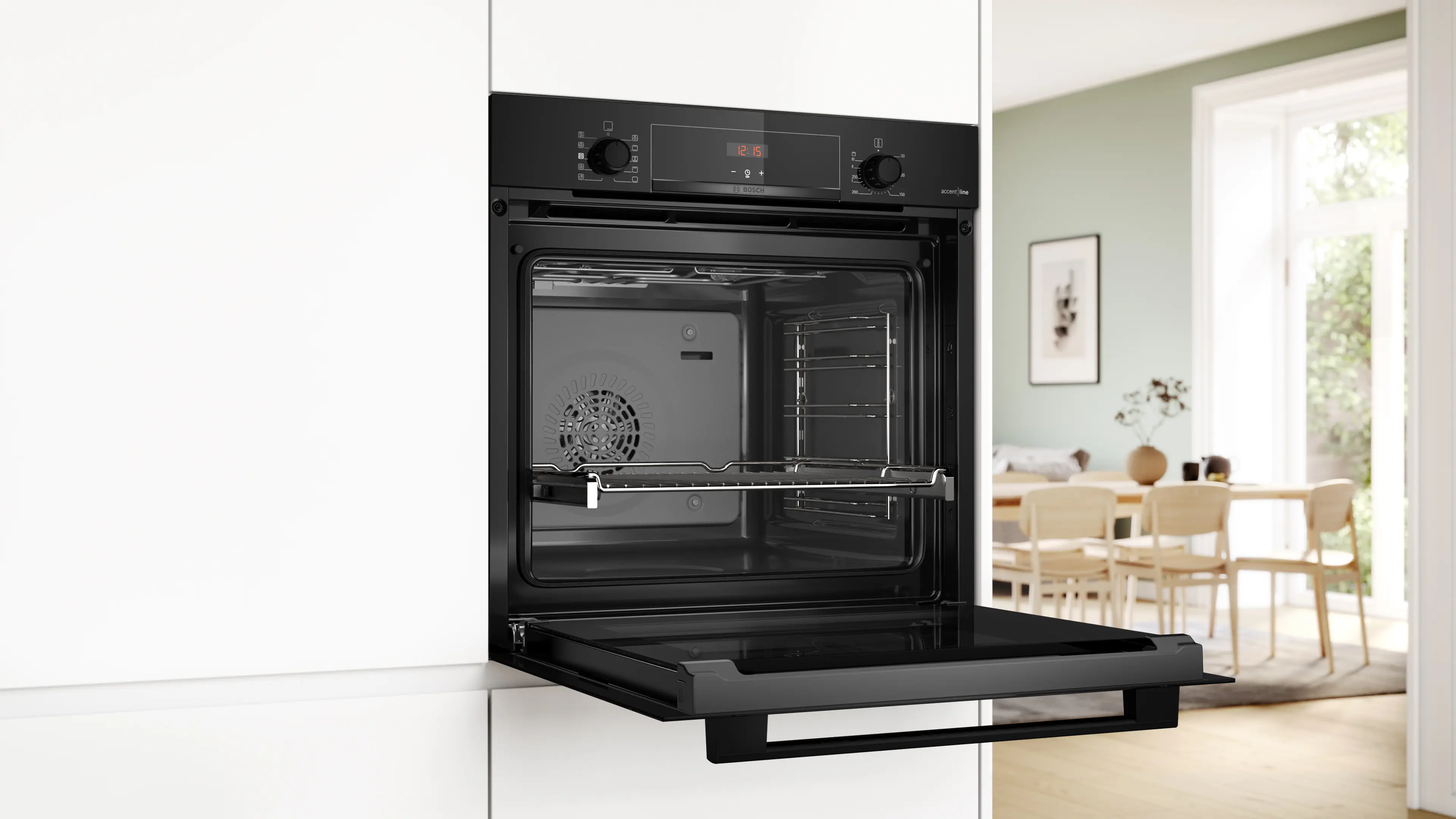 Bosch HQA4340B3 - cuptor multifuncțional cu opțiune de abur, Seria 4, încorporabil 60 x 60 cm, Negru, 71 litri [4]