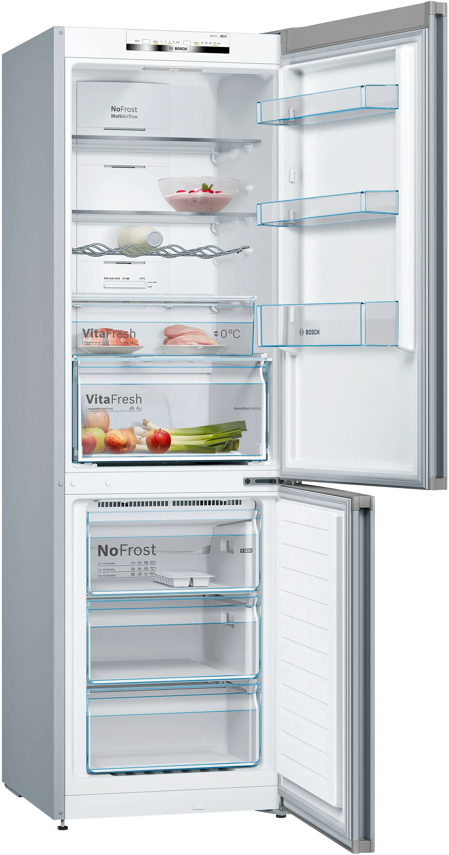 Bosch KGN36VLED - combină frigorifică independentă, Seria 4, 186 cm, Inox Look, No Frost, 326 litri [3]