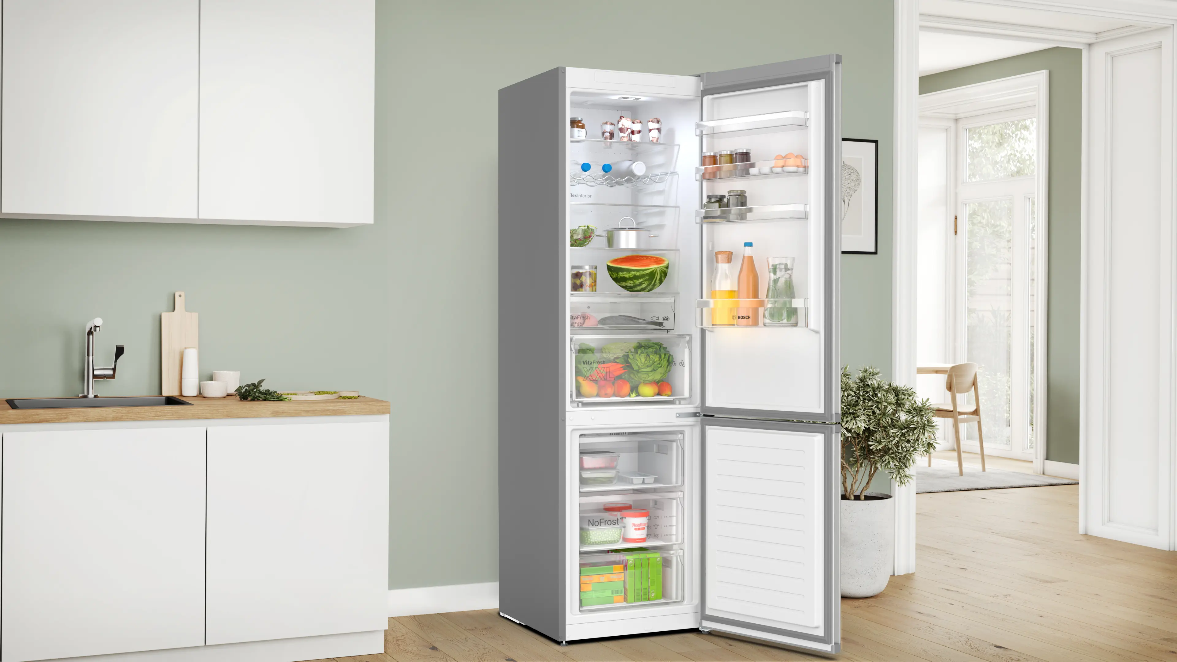 Bosch KGN397LDF - combină frigorifică independentă, Seria 4, 203 cm, Metal Look, VitaFresh XXL, 363 litri [3]