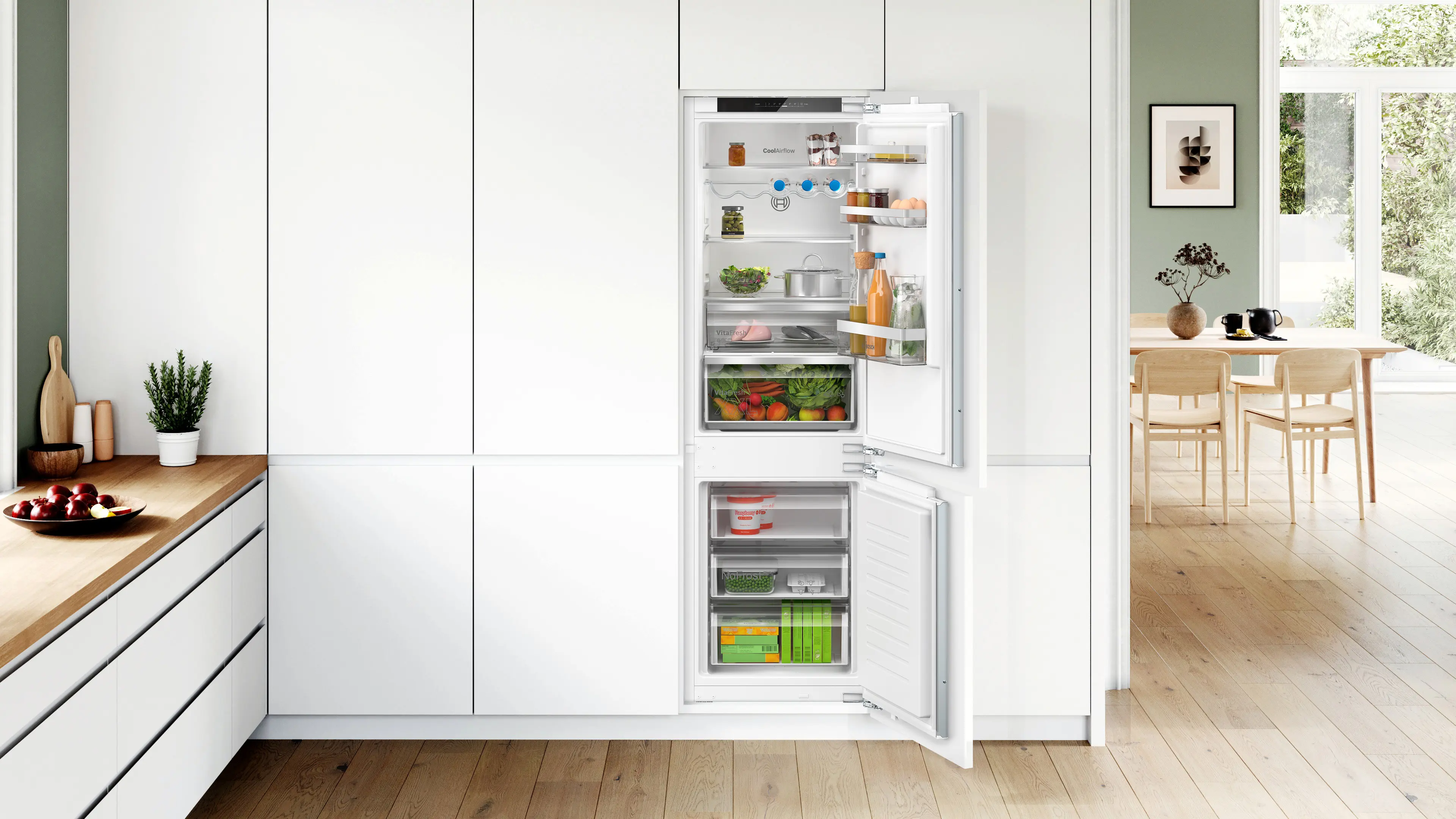 Bosch KIN86VFE0 - combină frigorifică încorporabilă, Seria 4, 177,2 cm, 184+76 litri, balama plată, clasa E [2]