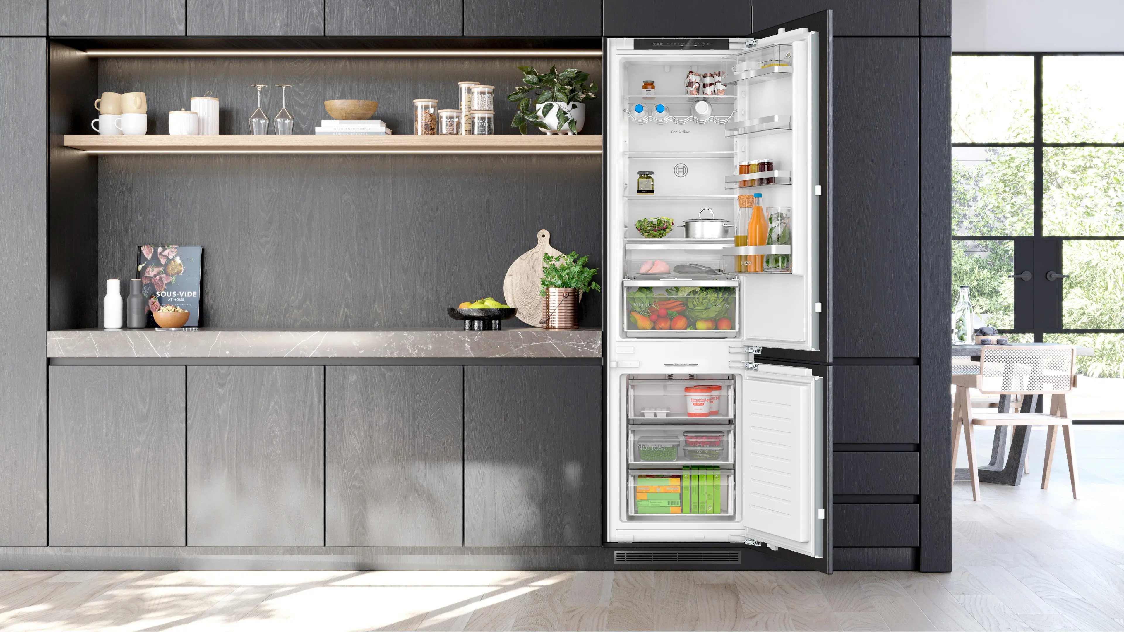 Bosch KIN96ADC0 - combină frigorifică încorporabilă, Seria 6, 193,5 cm, 215+75 litri, balama amortizată, clasa C [2]