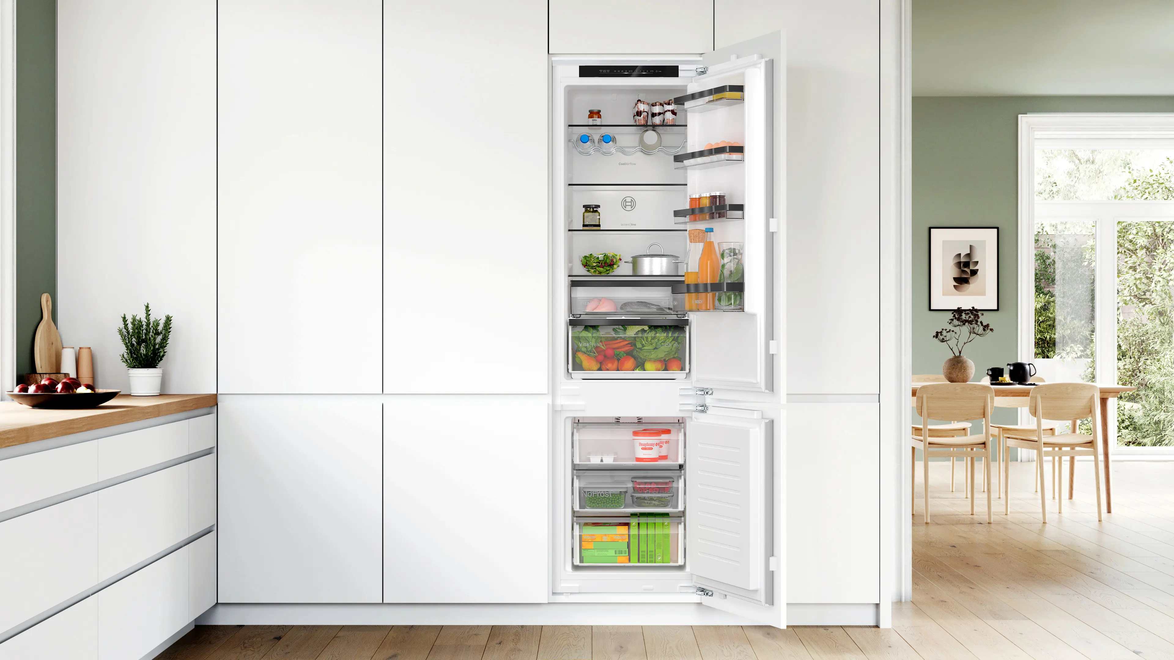 Bosch KIN96SFD0 - combină frigorifică încorporabilă, Seria 4, 193,5 cm, 215+75 litri, balama plată, clasa D [3]
