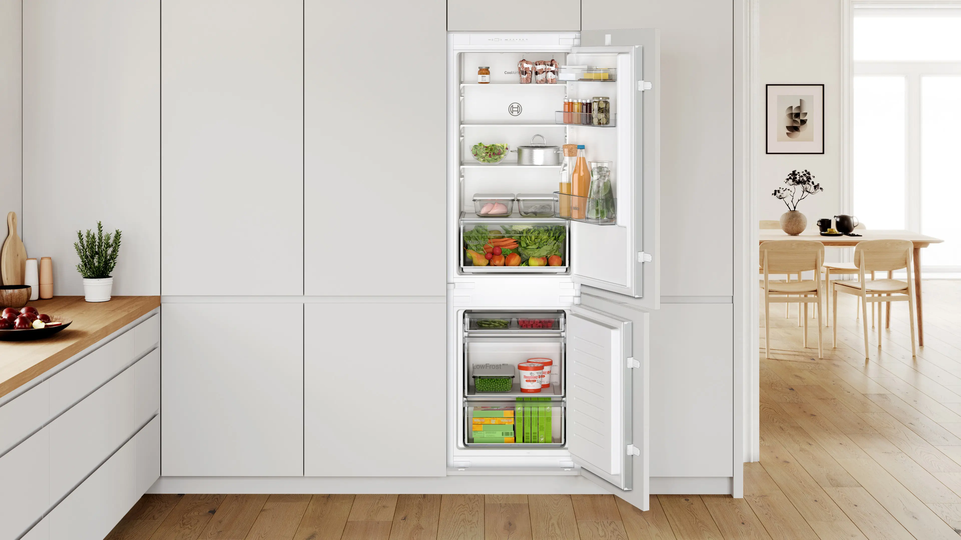 Bosch KIV86NSE0 - combină frigorifică încorporabilă, Seria 2, 177,2 cm, 267 litri, balama culisantă, clasa E [2]