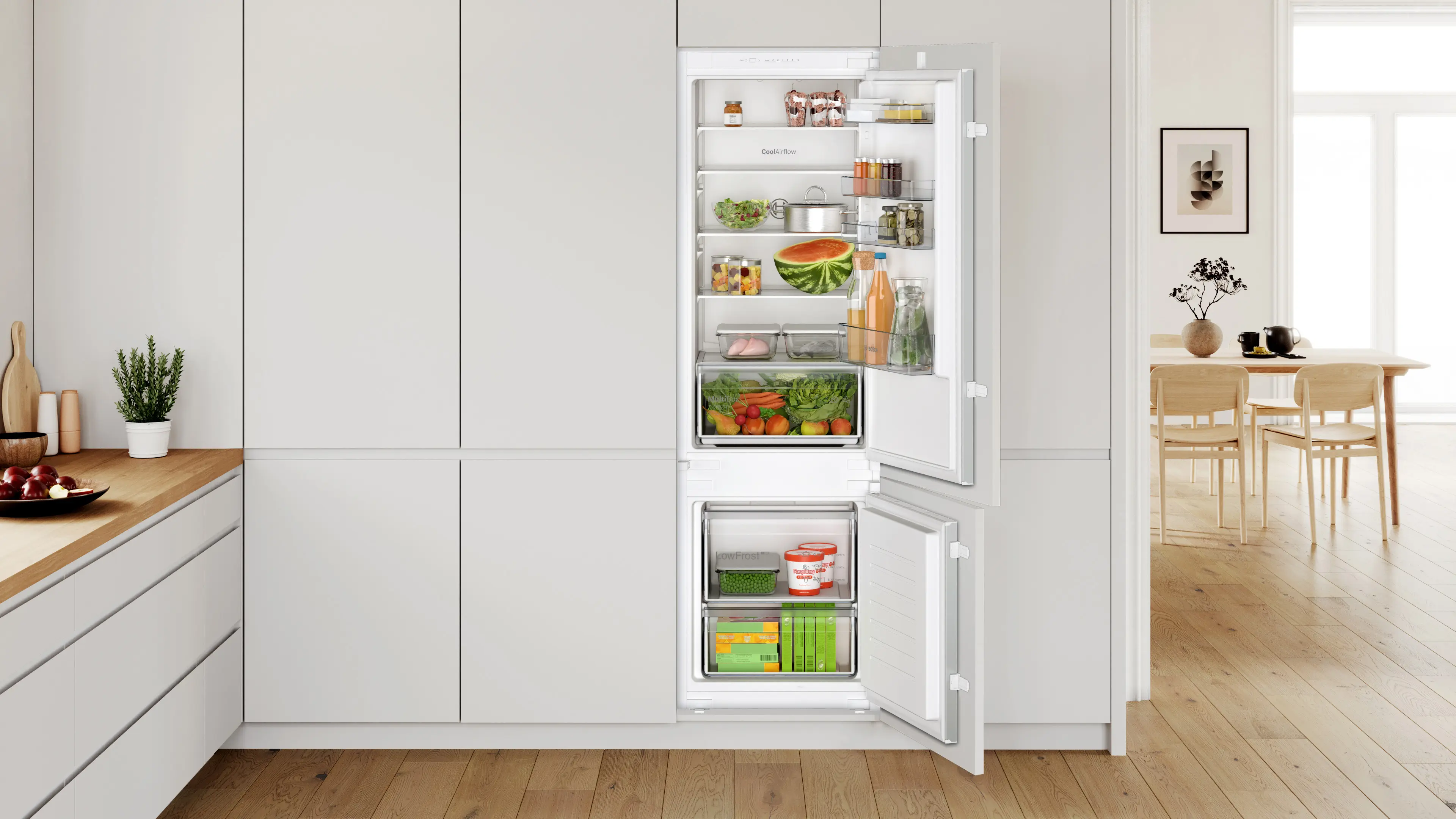 Bosch KIV87NSE0 - combină frigorifică încorporabilă, Seria 2, 177,2 cm, 270 litri, balama culisantă, clasa E [2]