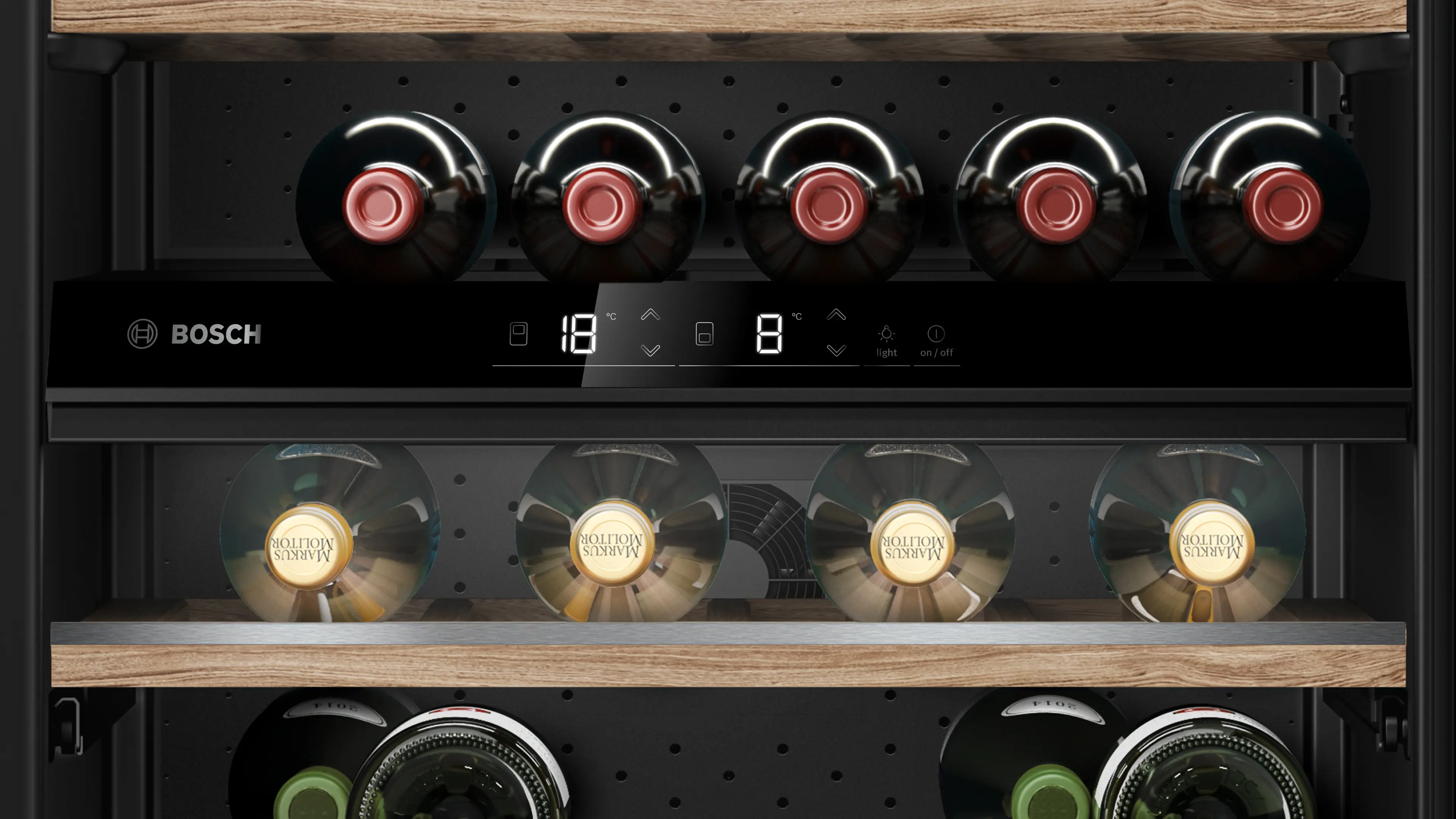 Bosch KUW21AHG0 - vitrină de vin încorporabilă, 44 sticle, 2 zone de temperatură [3]