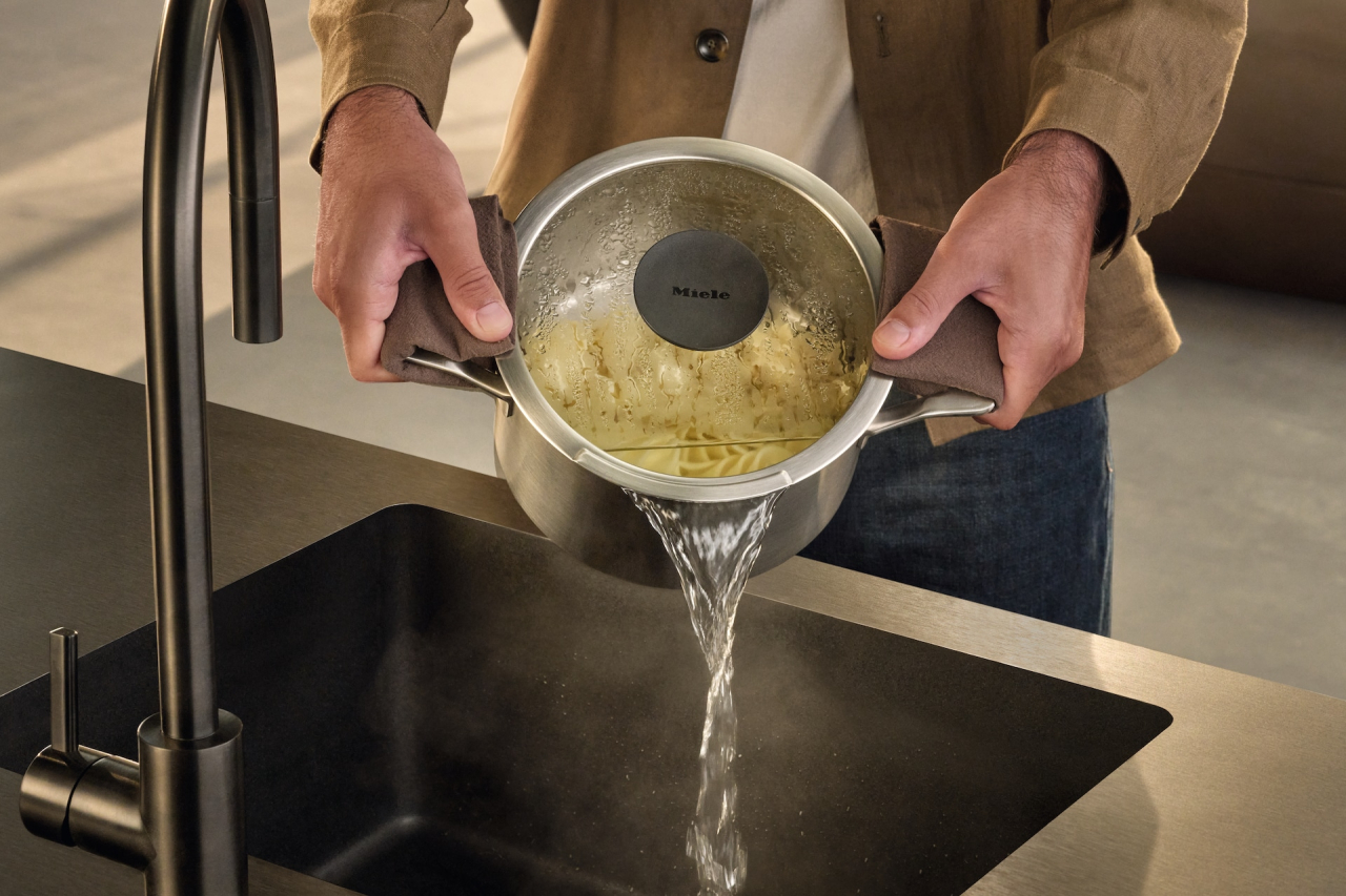 Caserolă din inox cu capac Miele KMKT 2040-3, 20 cm / 4 l, pentru toate plitele [6]