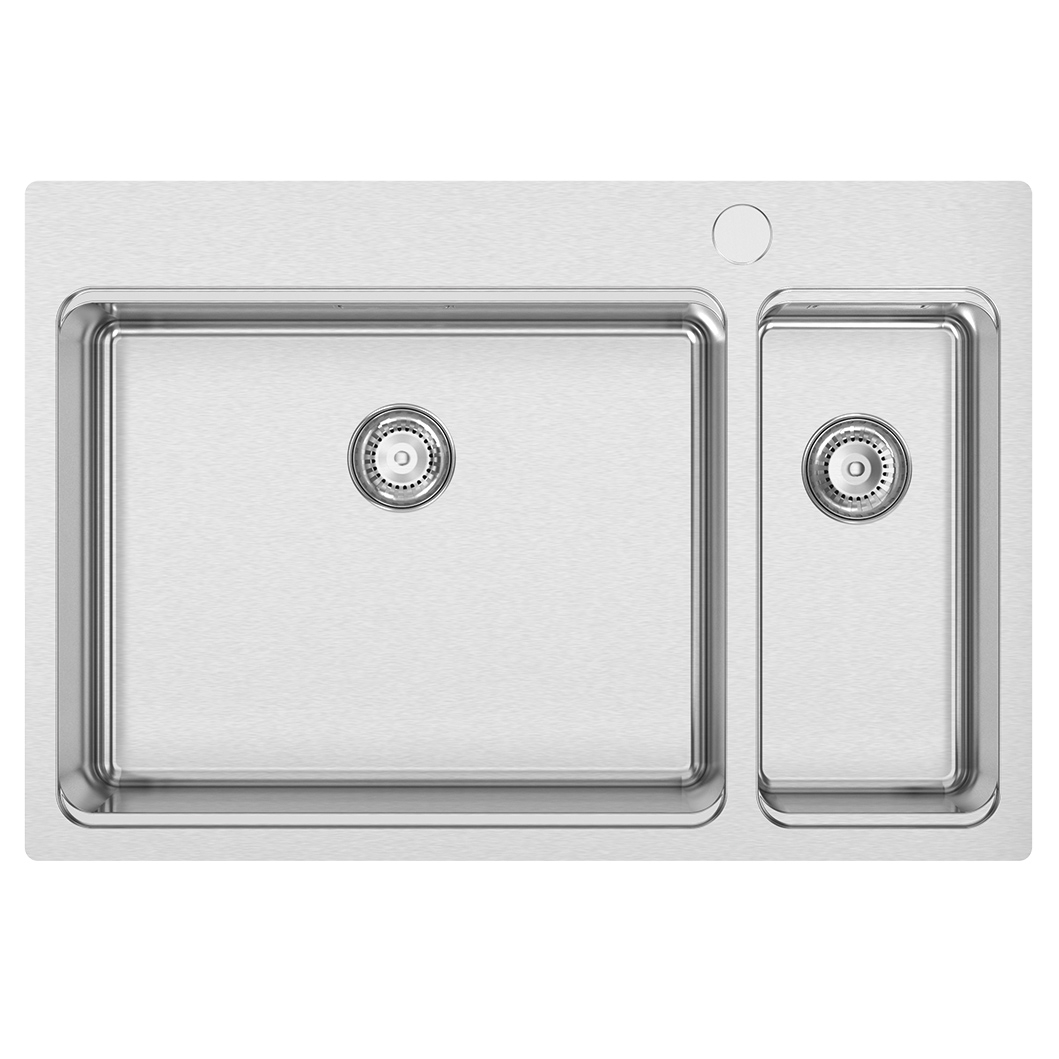 Chiuveta bucatarie cu 2 cuve inox CookingAid UNA 72 cu Bonus: tocator Versus din ABS reversibil in scurgator vase + accesorii montaj [3]