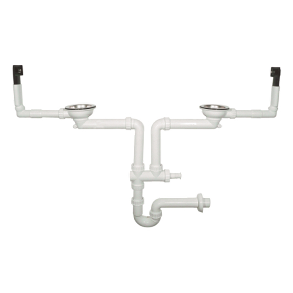 Chiuveta bucatarie cu 2 cuve inox dubla CookingAid KEPPLER BB pe colt reversibila stanga/dreapta cu picurator + accesorii montaj [19]