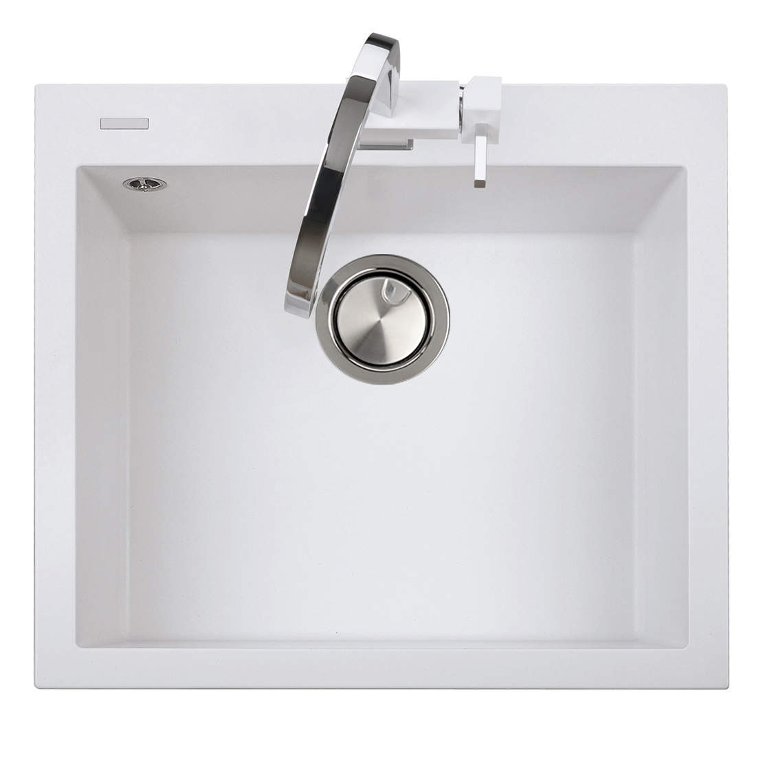 Chiuveta bucatarie granit CookingAid Cube ON5610 Alba / Polar White + accesorii montaj [2]