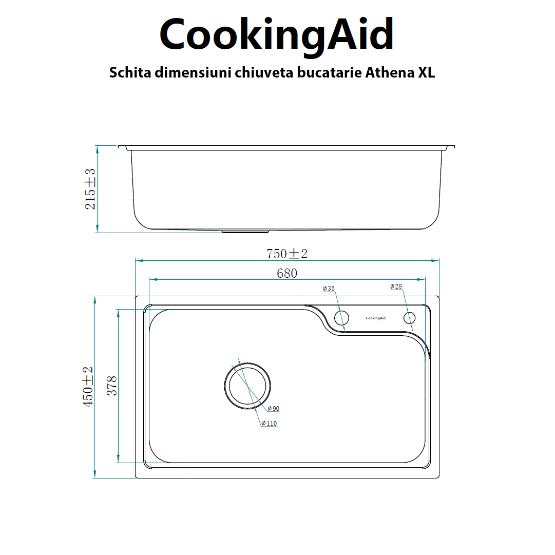 Chiuveta bucatarie inox CookingAid ATHENA XL cu accesorii montaj [12]