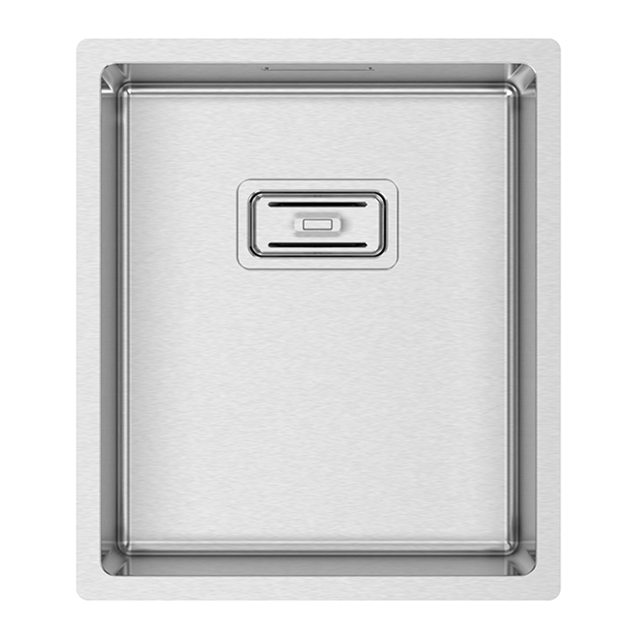 Chiuveta bucatarie inox CookingAid Box Lux 34 cu montaj pe/sub blat cu ventil scurgere dreptunghiular si accesorii montaj [2]