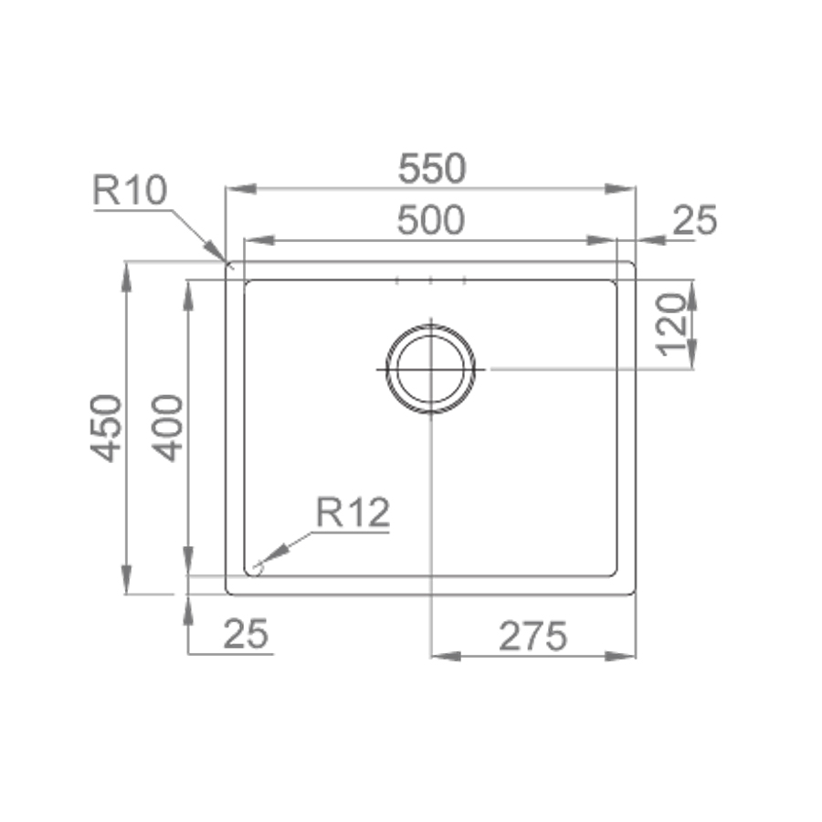Chiuveta bucatarie inox CookingAid BOX LUX 50 DARK GREY cu strat PVD ceramic culoare gri inchis / negru cu montaj pe/sub blat + accesorii montaj [16]