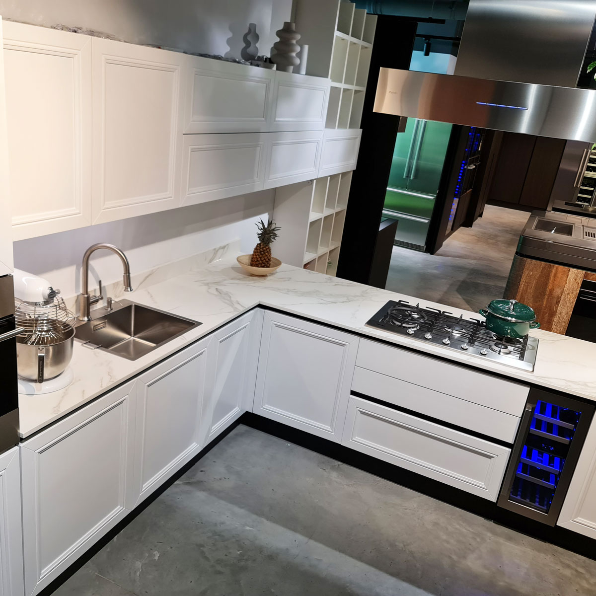 Chiuveta bucatarie inox CookingAid BOX LUX 57 cu ventil automat scurgere dreptunghiular si accesorii montaj [1]