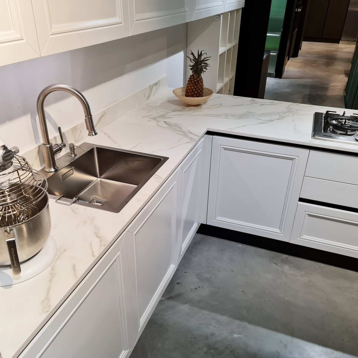 Chiuveta bucatarie inox CookingAid BOX LUX 57 cu ventil automat scurgere dreptunghiular si accesorii montaj [13]