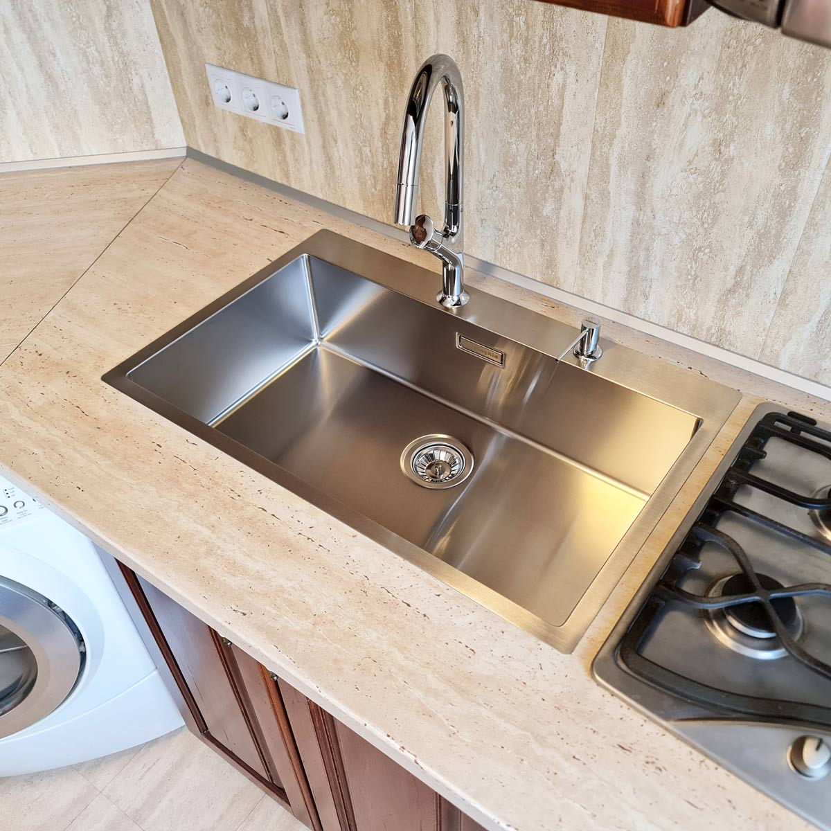 Chiuveta bucatarie inox CookingAid BOX LUX 76 + dozator detergent + accesorii montaj [15]